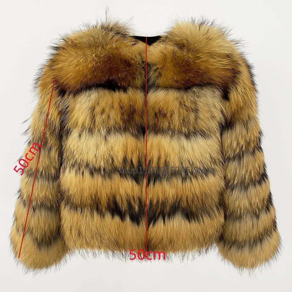 2025 casaco de pele de raposa real jaqueta de inverno feminino pele de raposa natural guaxinim outerwear o pescoço grosso quente luxo feminino plus size