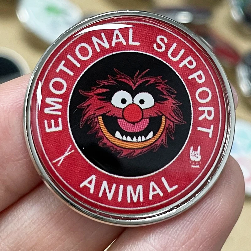 Gioielli zaino con distintivo con spilla smaltata animale di supporto emotivo