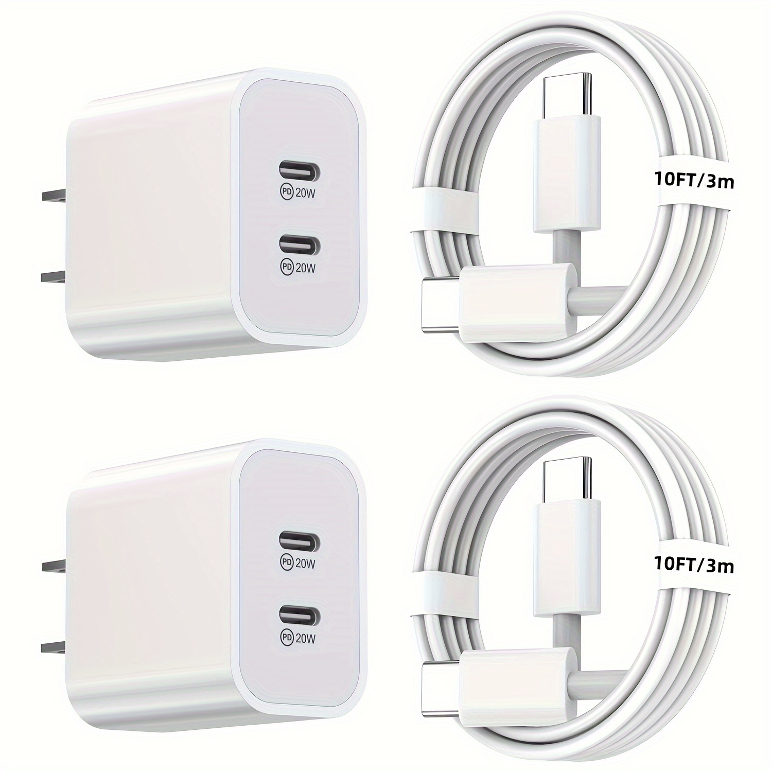 Dwuportowa ładowarka 40WPD z kablem ładującym 10FT USB C do C do iPhone'a 15 Pro Max/15Pro/15/15Plus, IPad Pro