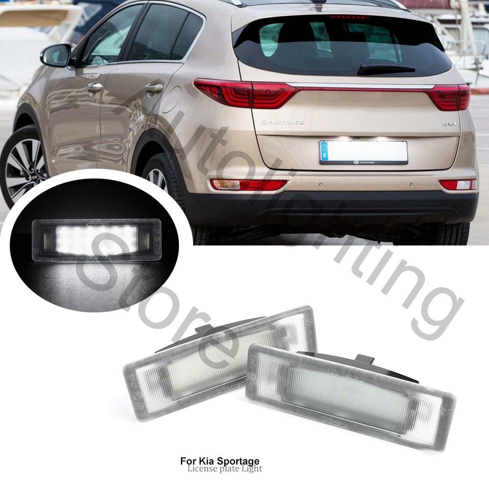 2 szt. LED-owe oświetlenie tablicy rejestracyjnej do Kia Sportage 2017 2018 2019 2020-2022 Optima Soul Cadenza Canbus, akcesoria do lamp tylnych