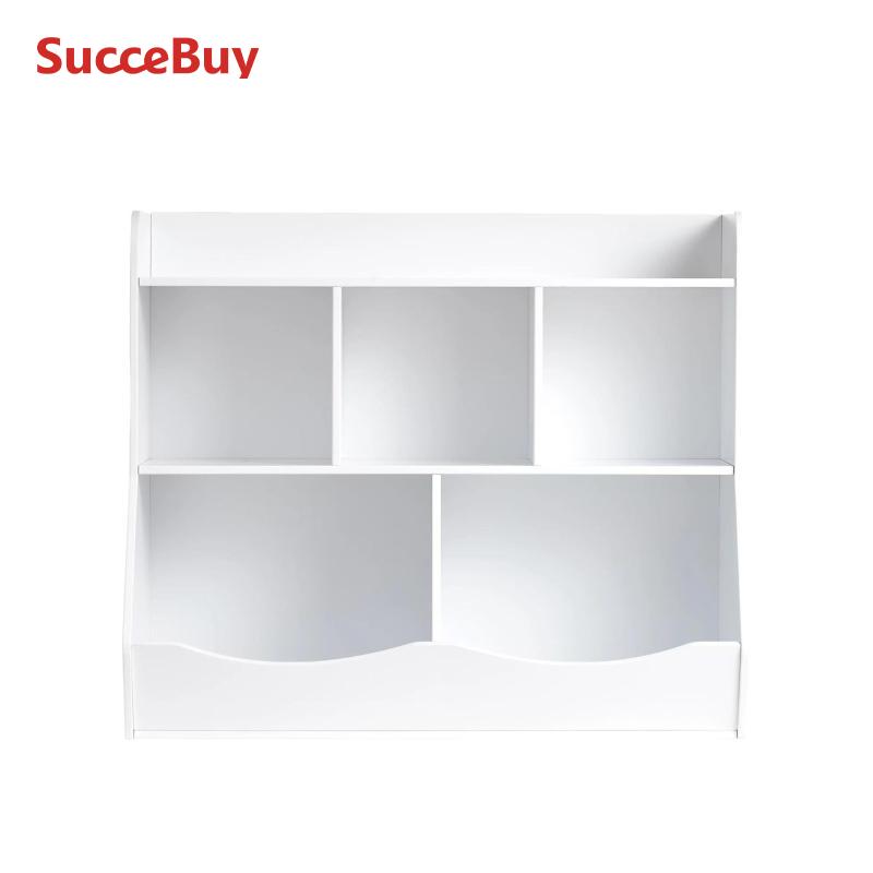 SucceBuy Kid Storage Cubby Toy Storage Organizer with Bookshelf Children Book Toy Shelf for Kids Room Playroom Kindergarten