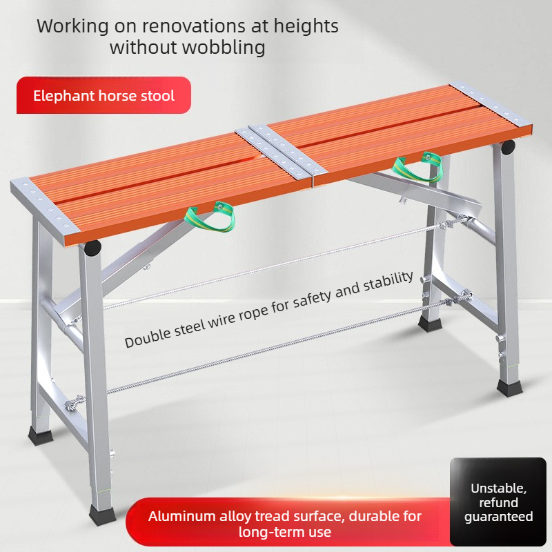 Aluminum alloy tread folding horse stool ladder, galvanized steel frame ladder, double support scaffold, engineering ladder