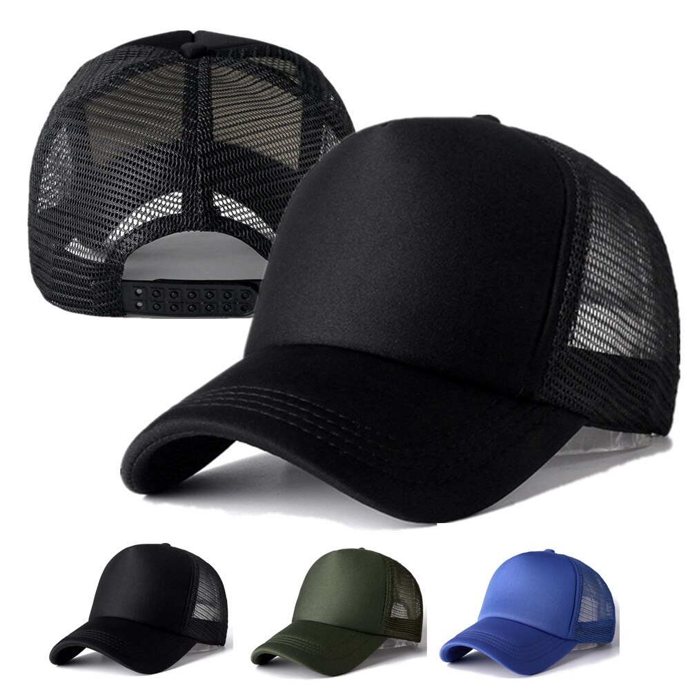 Boné de beisebol unissex casual liso malha, chapéus snapback ajustáveis para mulheres e homens, camionista hip-hop, chapéu pai, streetwear