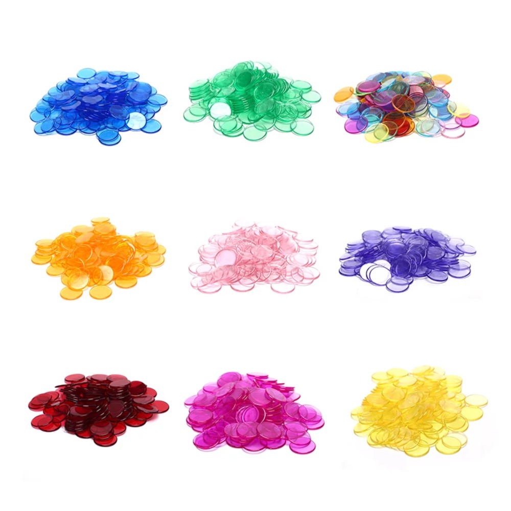100個 19mm ポーカーチップ カウントビンゴチップ ビンゴゲームカード ゲーム用プラスチック