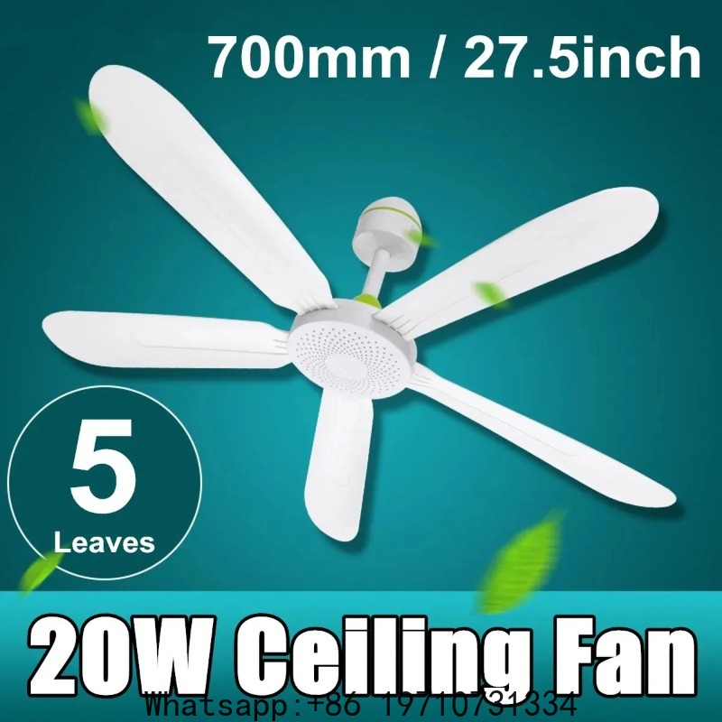 Ventilador de Teto Silencioso 220V AU/EU/UK com 5 Lâminas e Interruptor de 1,8m, Ventilador Suspenso para Camping, Cama, Dormitório, Tenda
