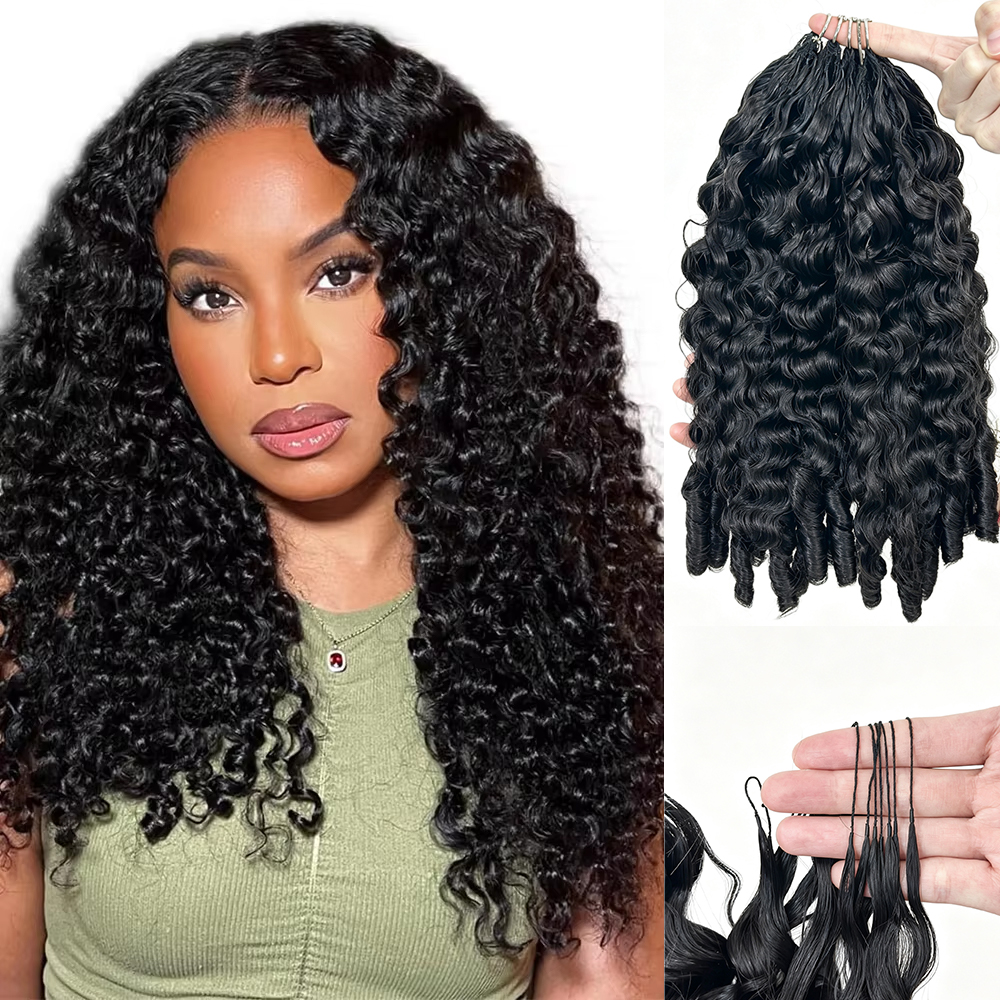 16A 22 pouces Burmese Curly Feather crochet 100 pour cent cheveux humains bresilienne deep wave noeuds plume crochet extensions de cheveux couleur noir naturel invisible sans noeuds kinky curly cheveux tressage pour femmes