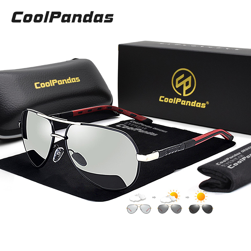 Óculos de sol polarizados para homens e mulheres, fotocromáticos, antirreflexo, estilo aviador, unissex.
