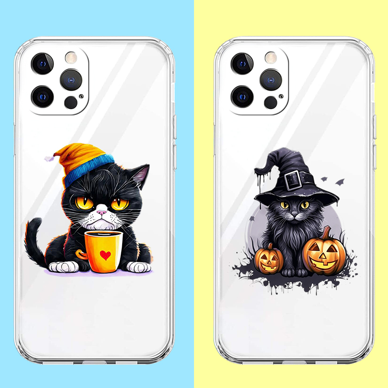 Cartoon Cat Graphic Phone Case Cover for Redmi Note 10 11 11T 7 8 8T 9 K40 Gaming 9A 9C Pro Plus Transparent Fundas Shell Capas