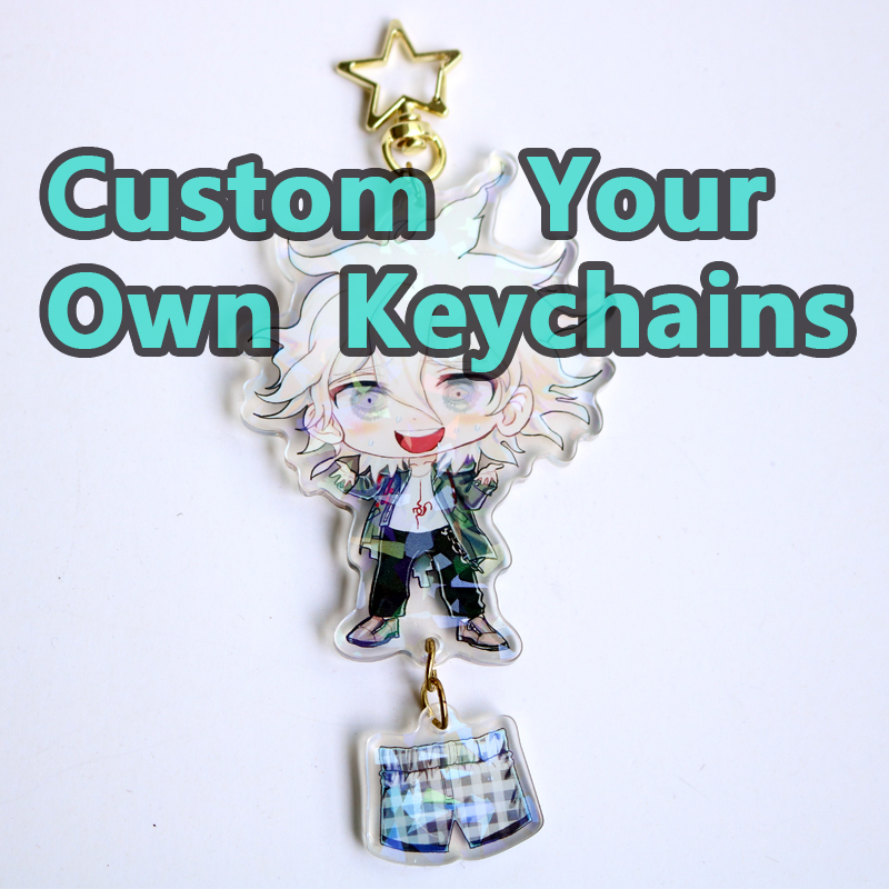 Llaveros personalizados Llavero de dibujos animados Foto personalizada Dijes de anime Holograma Acrílico transparente Llaveros de diseño personalizados