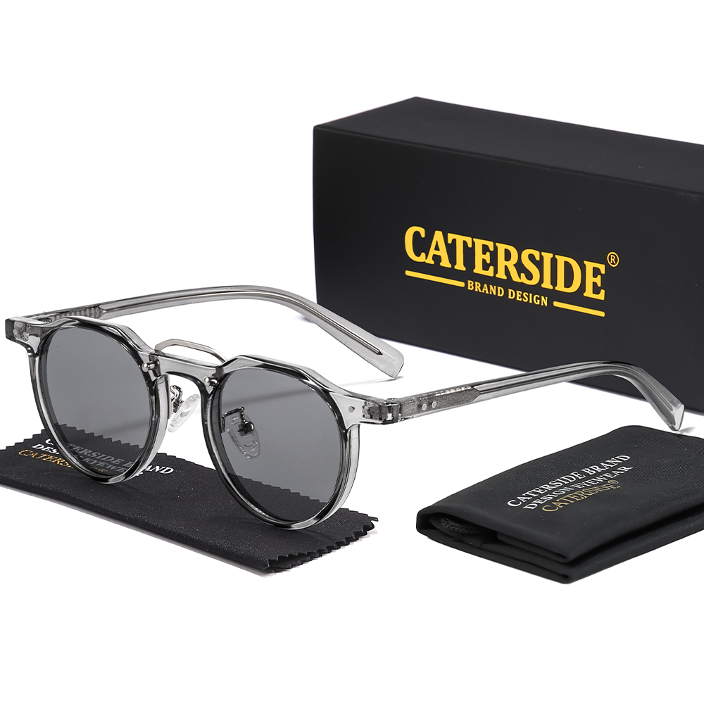 CATERSIDE Retro Punk Heren Zonnebril Ronde Zonnebril Dames Buiten Feest Zakelijk Festival Cadeau Brillen Bril UV400