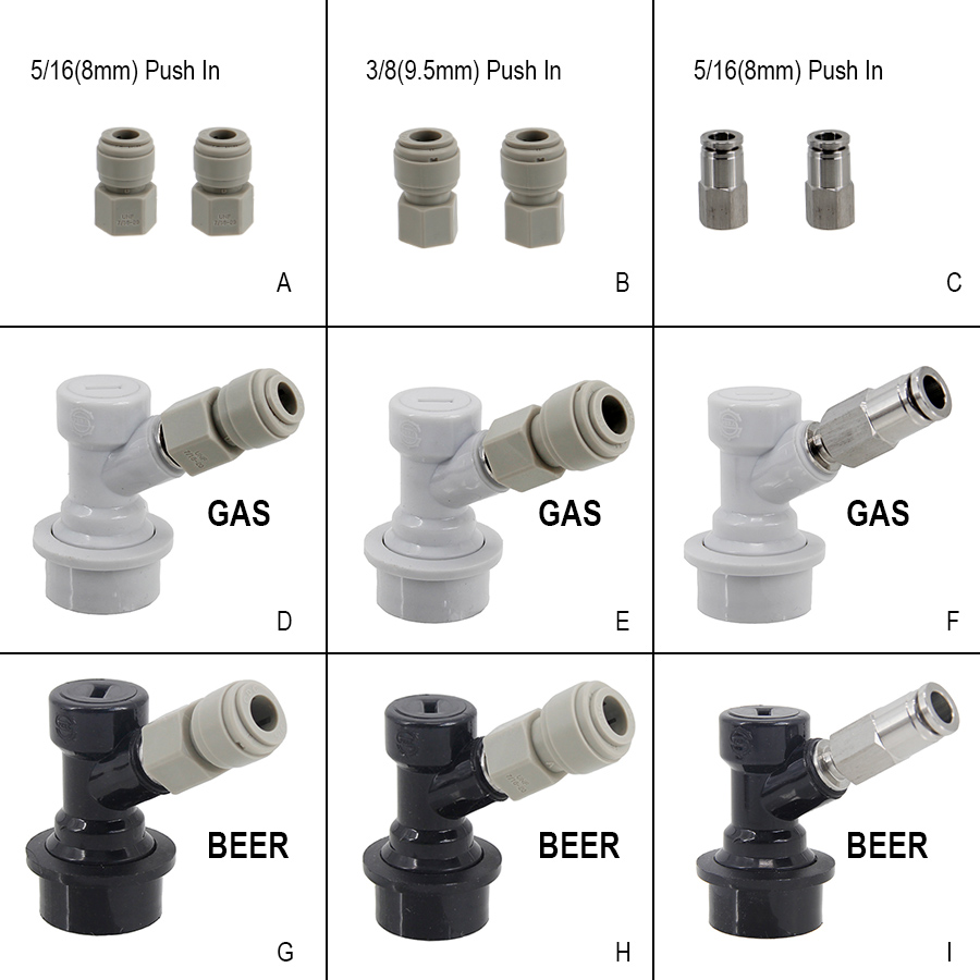 Trava de bola para barril de gás e cerveja, desconectado com 8/9, 5mm, encaixe em casa, fermentação de cerveja, estilo suave, dispensador de barril