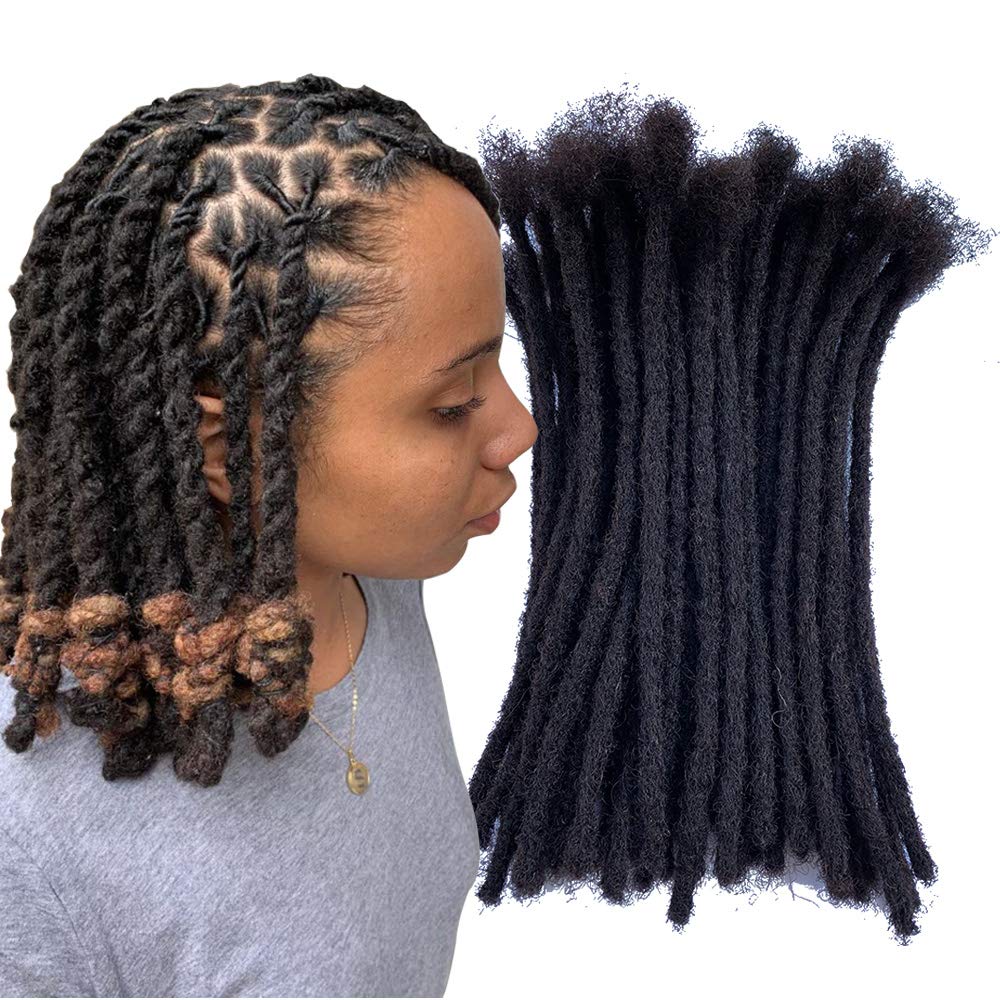 Dreadlock Extensions ผมมนุษย์ 0.2 0.4 0.6 0.8 ซม.ความหนา Handmade Loc Extensions สําหรับผู้ชายผู้หญิงสามารถฟอกขาว 4-18 นิ้ว