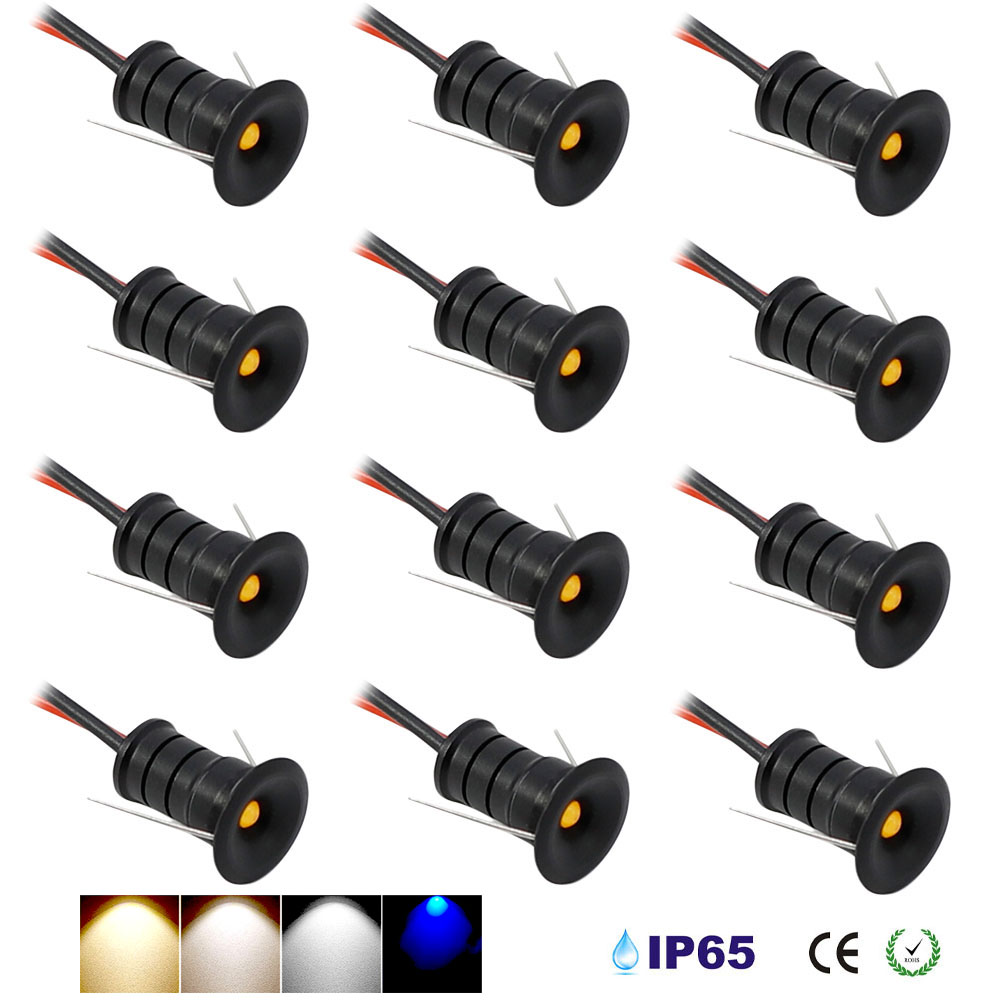 Mini foco de luz LED pequeño de 0,5 W, 12V, regulable, 15mm, foco empotrable recortado, lámpara de techo IP65, iluminación de exhibición de escaparate