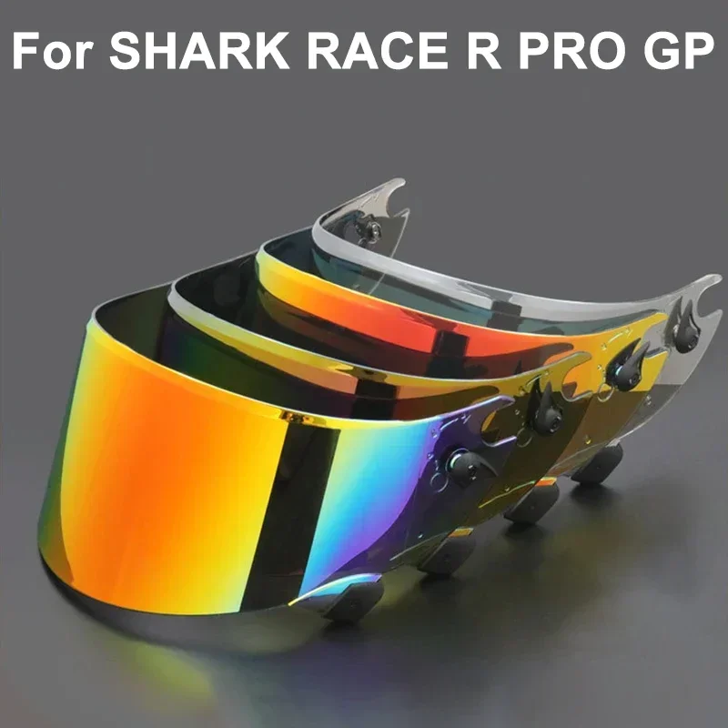 Viseira para capacete de motocicleta, viseira anti-uv para pc, lente de corrida r pro gp, modelo fumaça escura, viseira de substituição para tubarão race-r pro gp