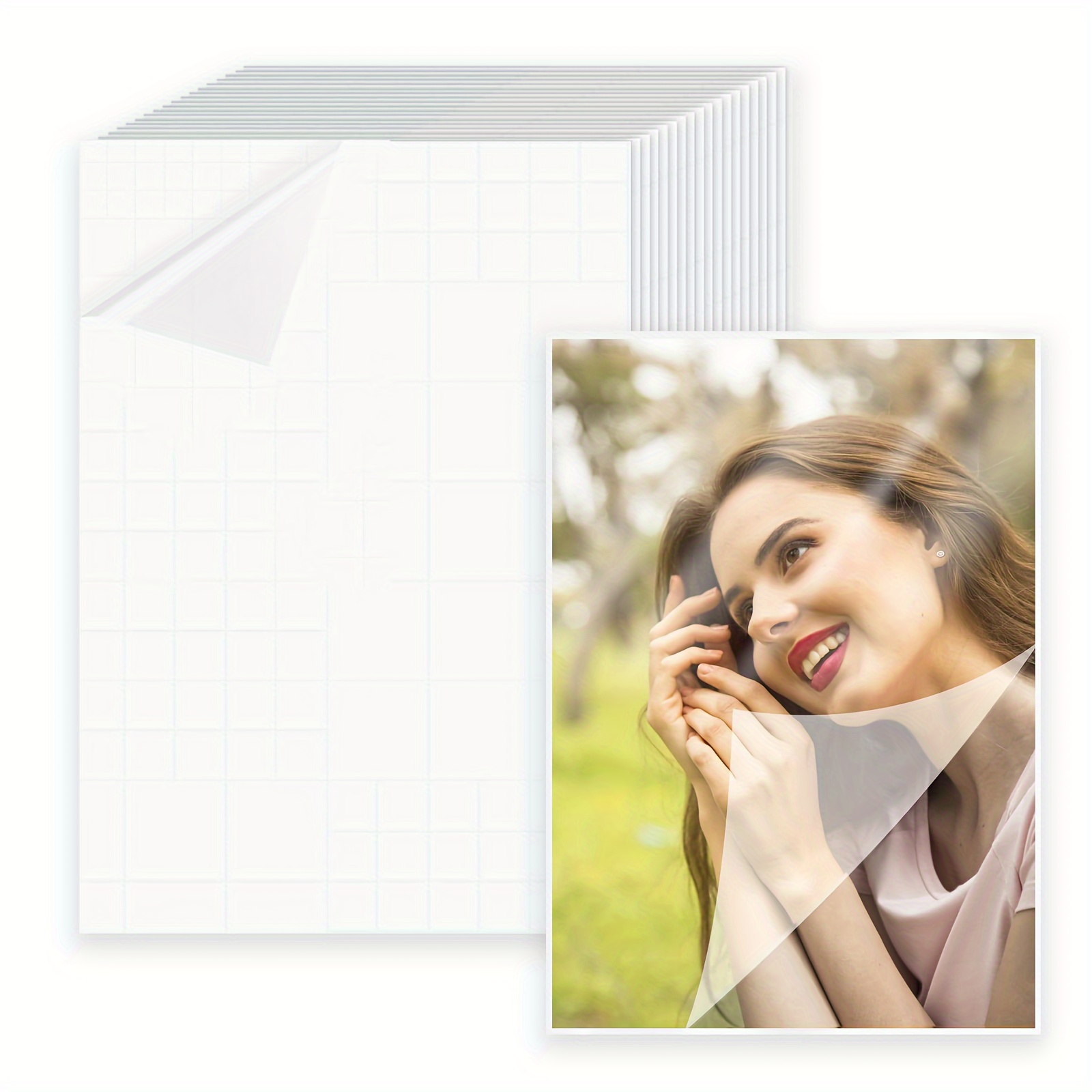 50 o 100 hojas A6 película laminada en frío autoadhesiva transparente 4,1x5,8 "protección de documentos y fotos papel de laminación en frío
