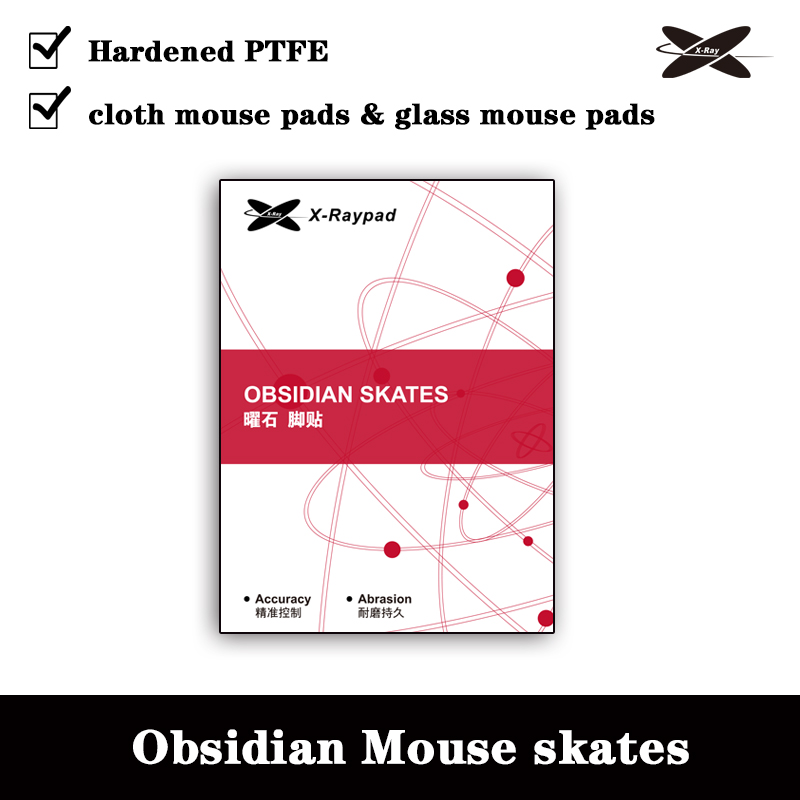 Pés de Rato X-Raypad Obsidian Control, Série X-Raypad Obsidian PTFE, Pés Deslizantes DIY para Ratos, Adesivos para Pés de Rato