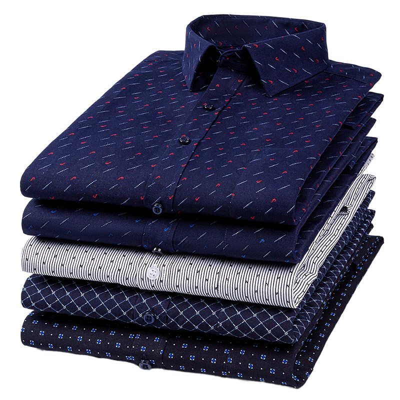 Camisas casuais masculinas de manga comprida BAMBOOPLE, estampa de moda, botão de ajuste padrão, camisas macias para homens, escritório, negócios, nova AEchoice