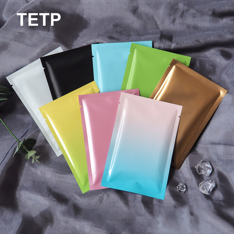 TETP 100 шт. маленькая цветная алюминиевая пленка верхняя открытая сумка термосварка порошок конфеты чай жидкая упаковка для хранения сувениров оптом