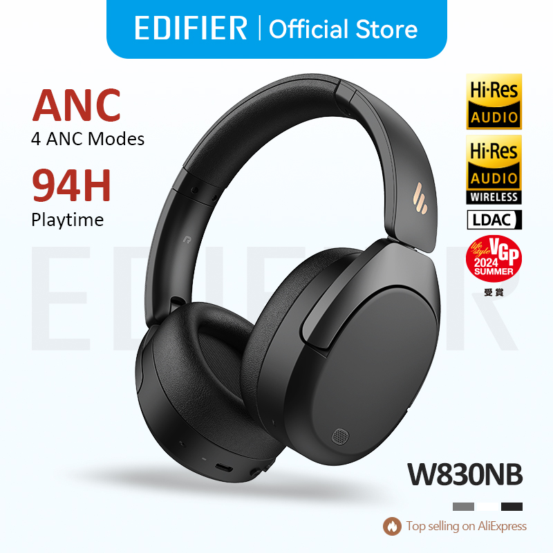 Беспроводные наушники Edifier W830NB Bluetooth 5.4 с активным шумоподавлением Hi-Res, накладные, LDAC, складные, -45 дБ ANC, 94 часа работы