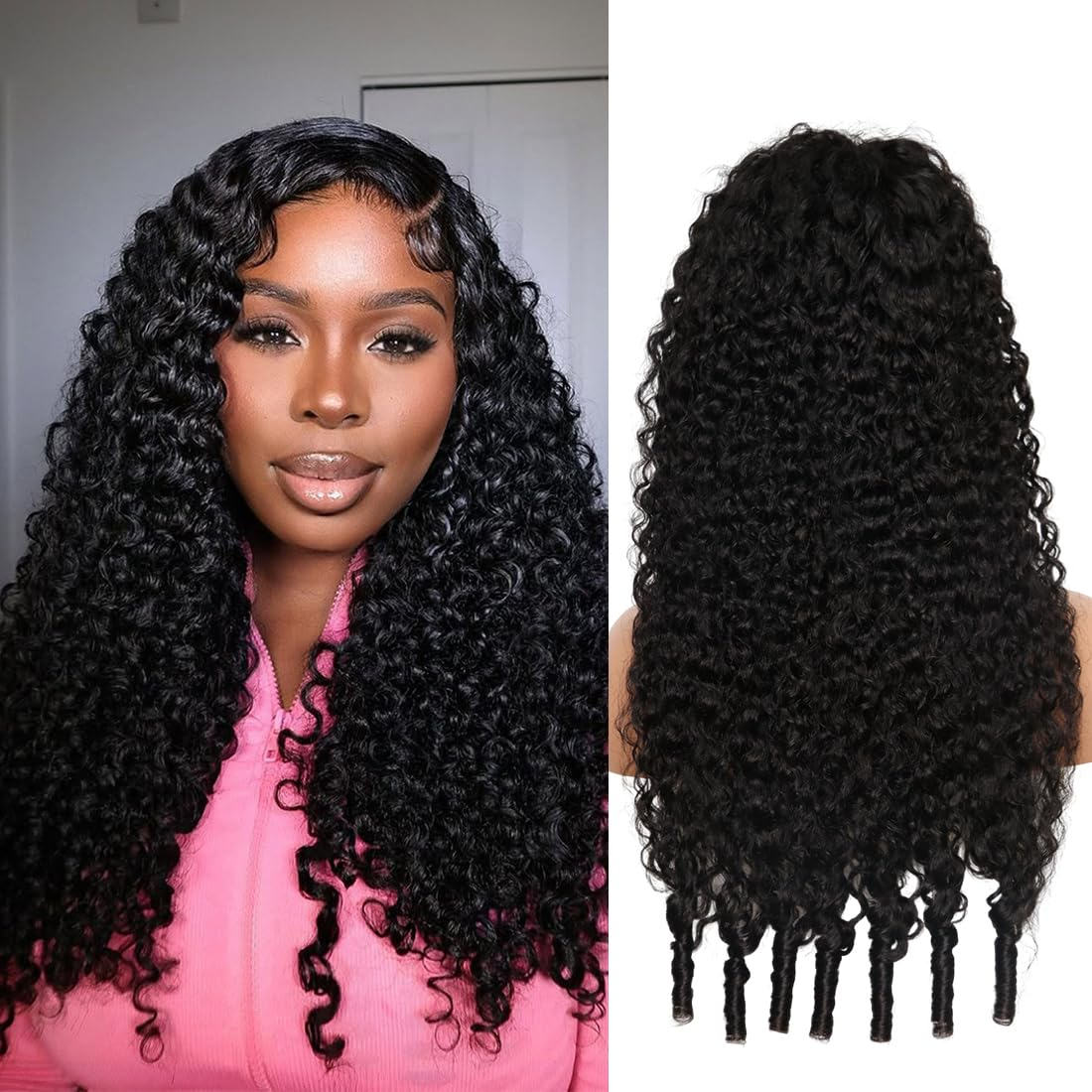 Parrucca riccia birmana in capelli umani, onda profonda, con pizzo frontale 13x6 HD, parrucca frontale in pizzo da 46 pollici, parrucche brasiliane originali per donne nere