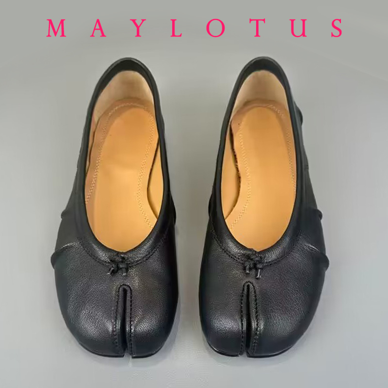 Split Teen Vrouwen Ballet Flats Mode Tabi Schoenen Casual Slip-on Loafers Dames Geplooide Lederen Espadrilles Zapatillas Mujer