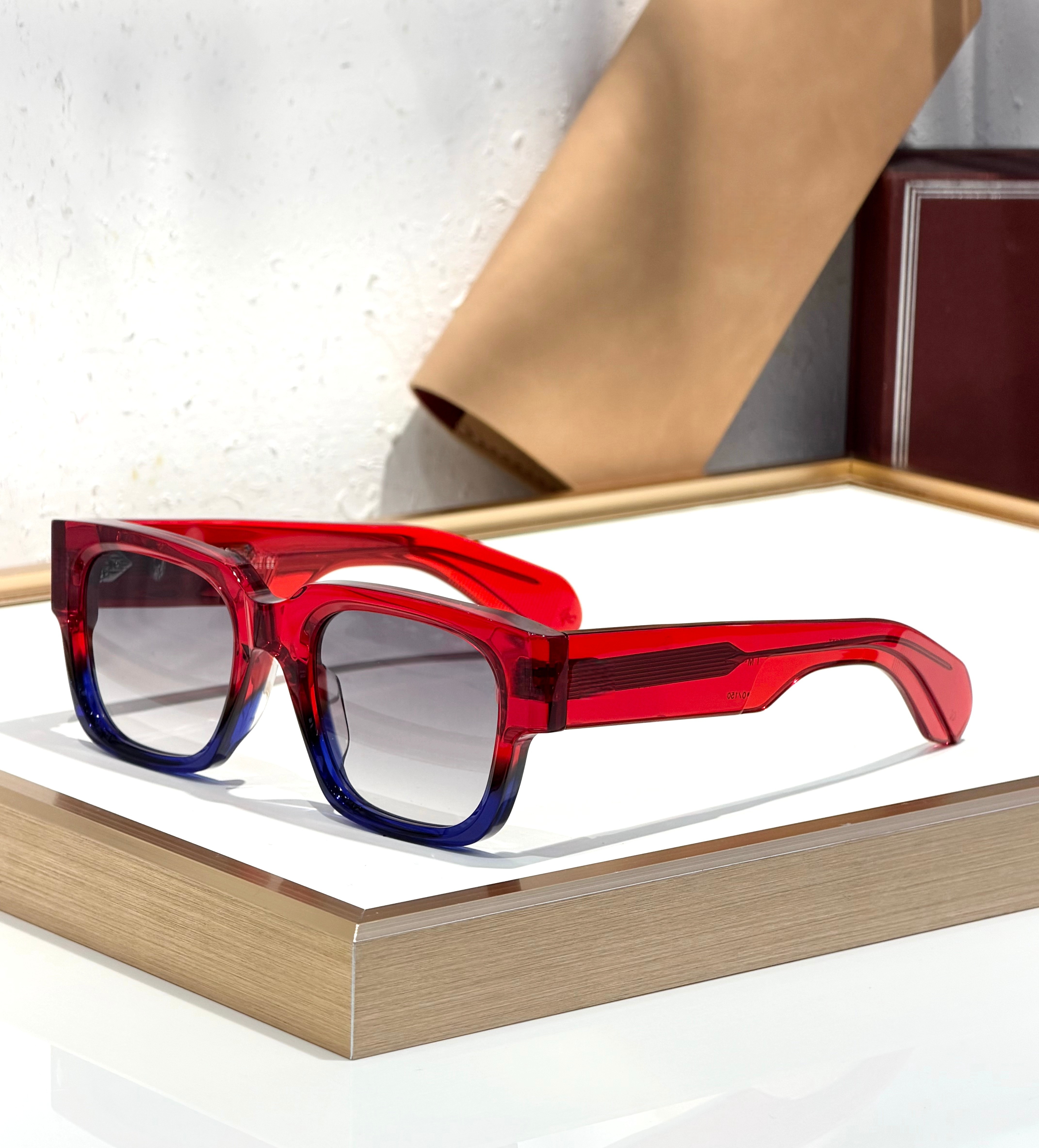 Nuovi Occhiali da Sole ENZO Anniversario, Montatura Quadrata Spessa in Acetato, Fatti a Mano in Giappone, Protezione UV400, Occhiali di Design