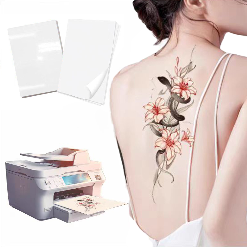 5/10 juegos de papel de transferencia A4, arte artesanal, tatuaje temporal impermeable, papel para la piel, inyección de tinta o impresoras láser adecuadas para adultos y niños
