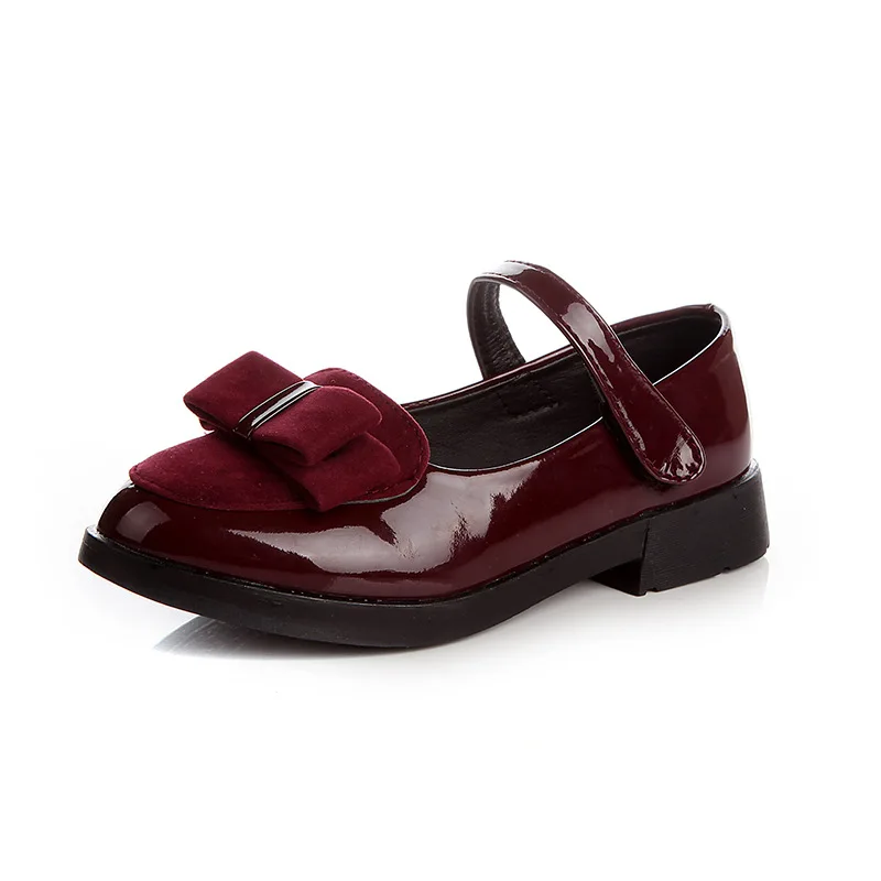Mädchen Lederschuhe Prinzessin Süße Kinder Wohnungen mit Schleife für formelle Anlässe Kinder Mary Janes Schwarz Party Tanzschuhe
