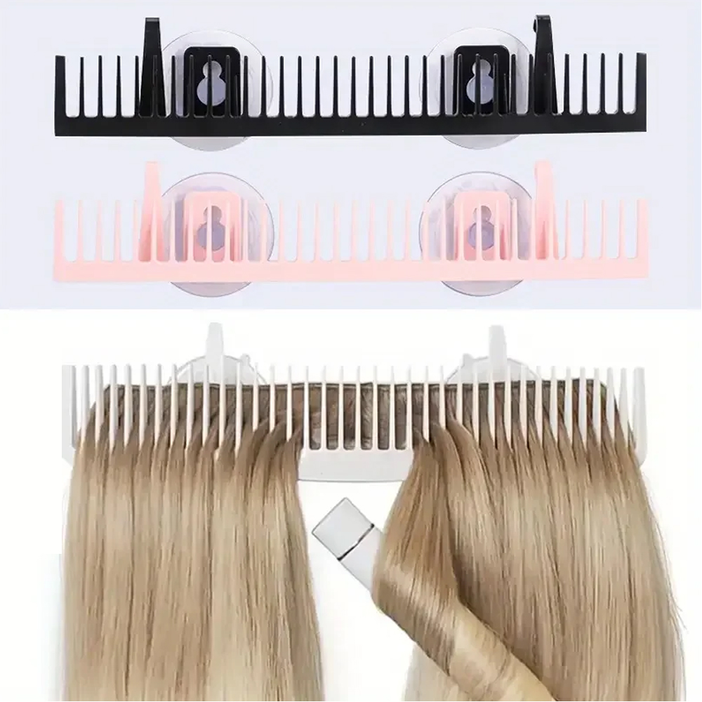Soporte portátil para extensiones de cabello, organizador de almacenamiento de peluca tejido ligero montado en la pared para uso en peluquero y salón en casa, 2 uds.