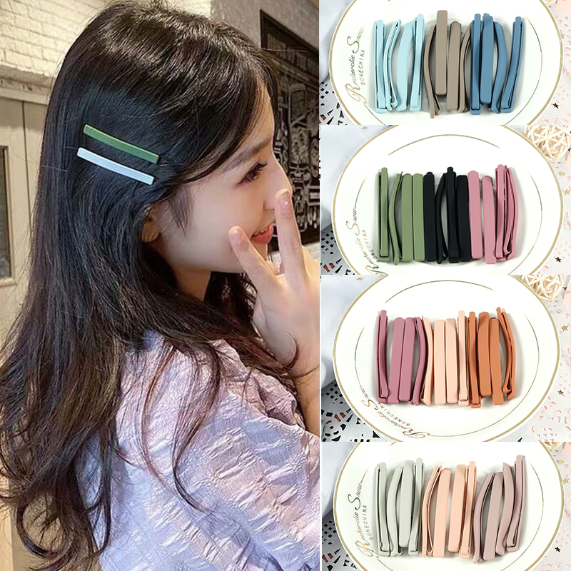 5 stks/set Kleurrijke Haar Clip Voor Meisjes Vrouwen Mode Eenvoudige Zoete Haaraccessoires Snoep Kleur Matte Haarspelden Geen Vouw Barrette