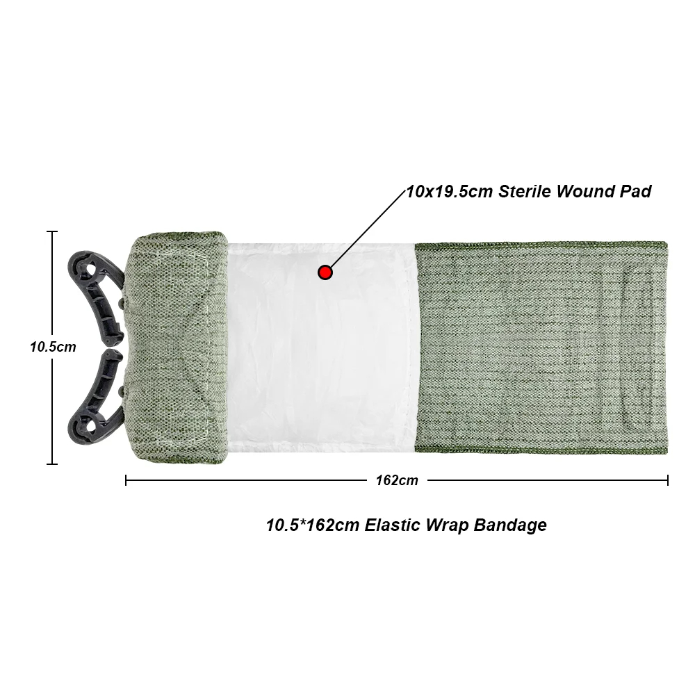 Kit médico para traumatismos, vendaje israelí de 4/6 pulgadas, protección de seguridad de emergencia para acampar al aire libre, senderismo, primeros auxilios para heridas