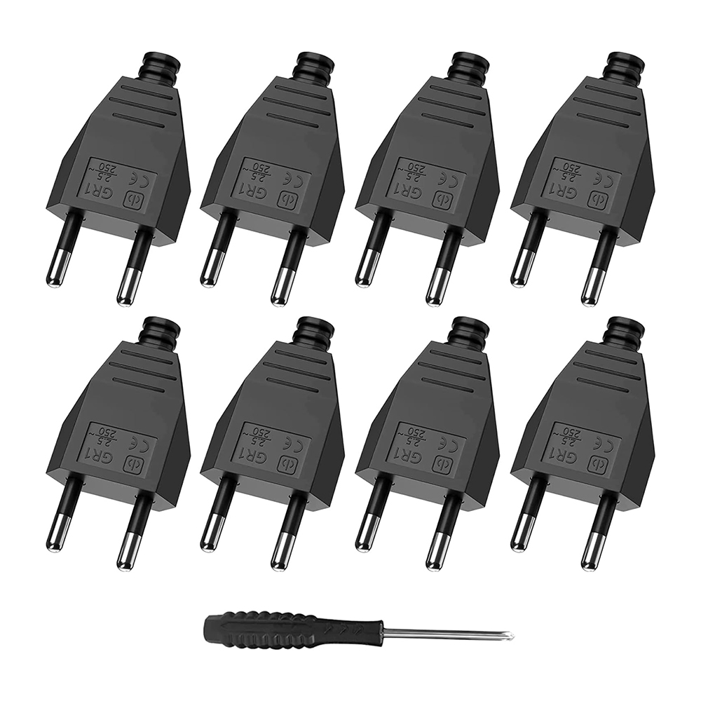 Adapter wtyczki EU 4/6/8 szt. męski żeński złącze gniazdo montażowe 250V Schuko przewód zasilający przewodowe gniazdo elektryczne ze śrubokrętem