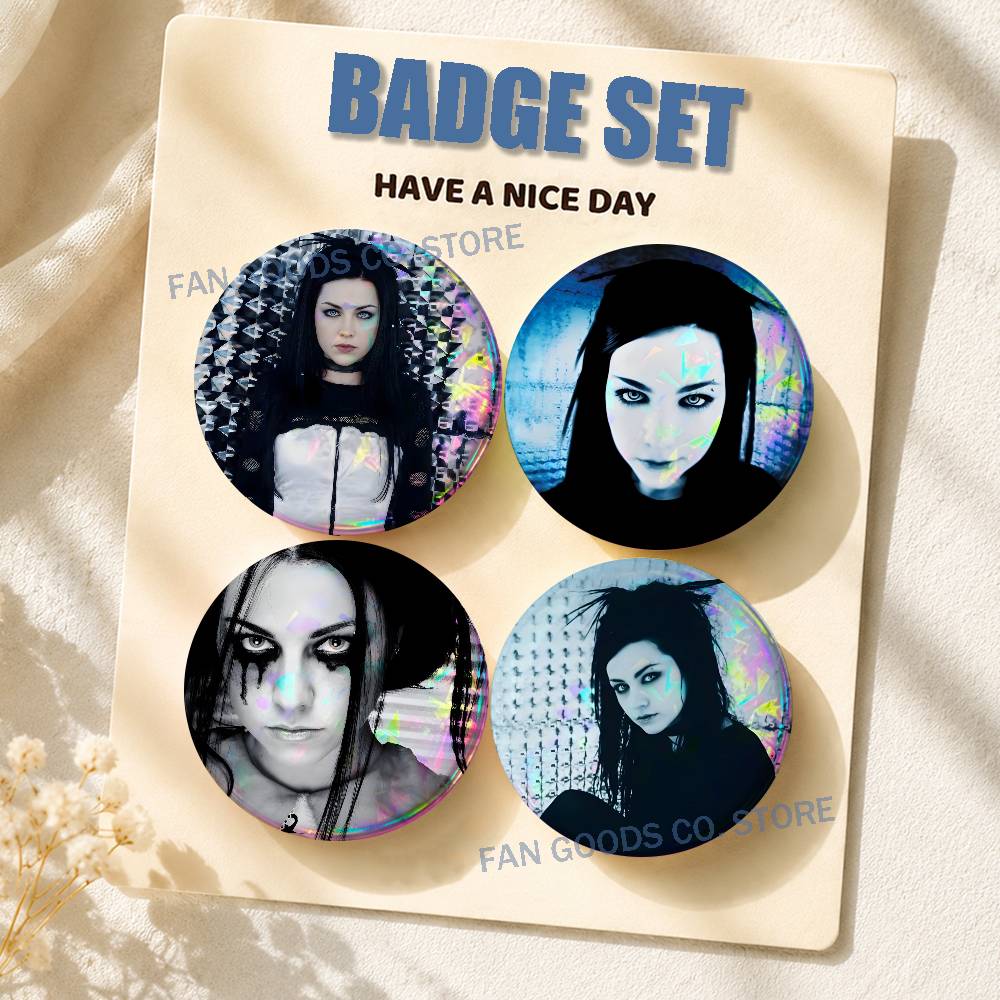 E-Evanescence Fallen A-Amy Lee Conjunto de 2 Peças: Broche Redondo e Crachá para Mochila, Roupas, Joias e Acessórios – Presente para Coleção de Fãs