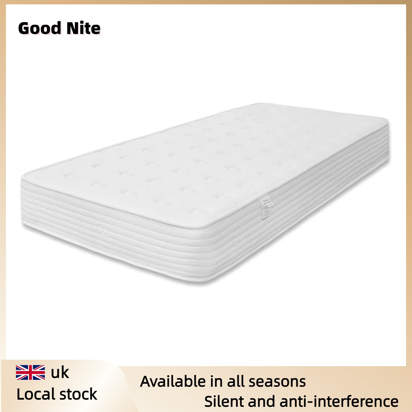 Good Nite 8" Single Hybrid Mattress - Orthopedic Memory Foam & 1000+ Pocket Springs for Back Support, OEKO-TEX Certified