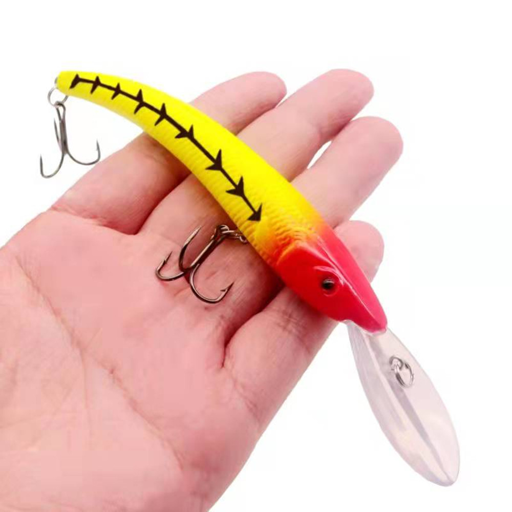 1 sztuk duże pływające przynęty 15.5cm 15.5g długi strzał plastikowe Minnow sztuczna twarda przynęta Tackle gięcie kształt przynęty Crankbait
