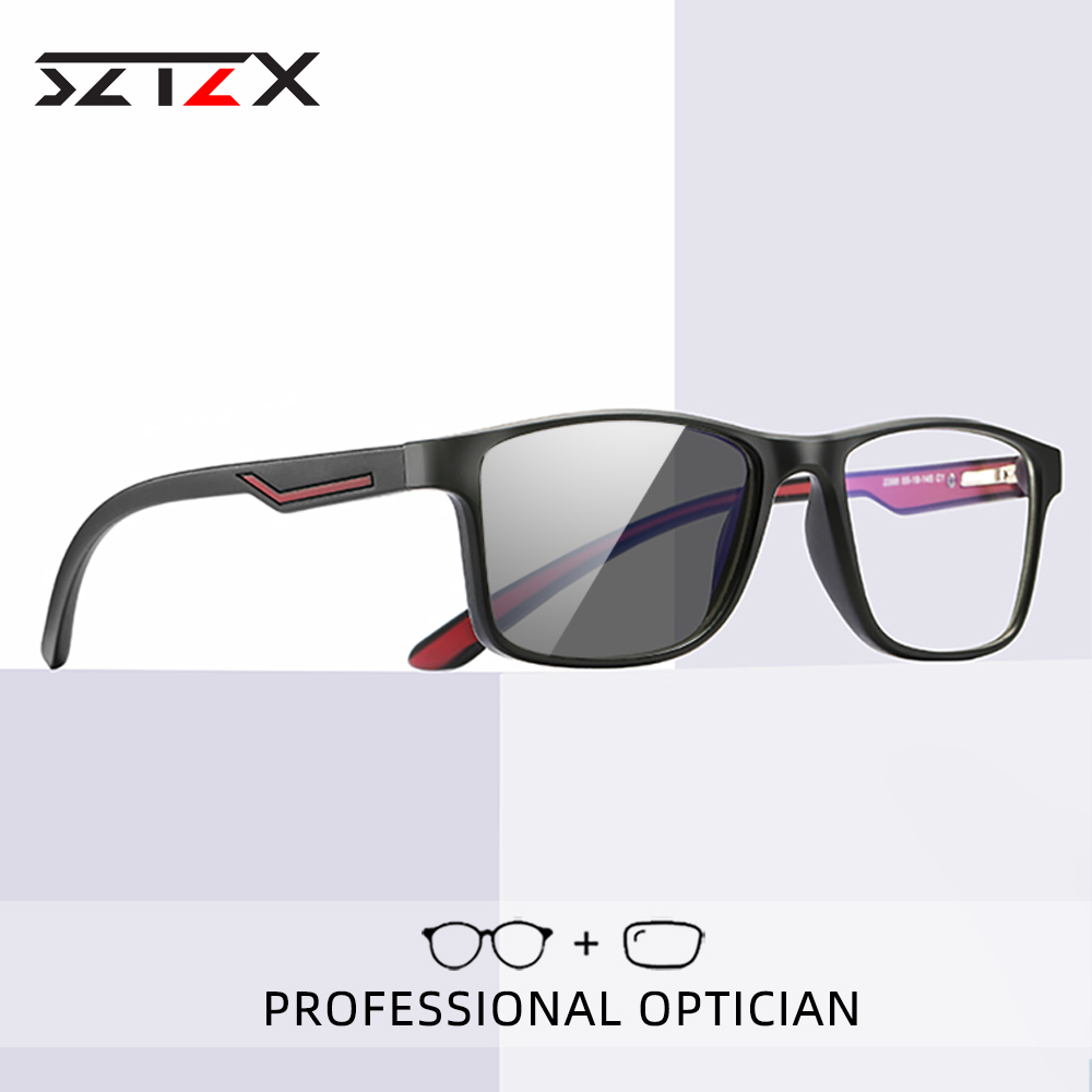 SZTZX новые фотохромные очки для чтения TR90, модные оптические очки с защитой от синего света, близорукость, дальнозоркость, настраиваемые очки по рецепту ﻿