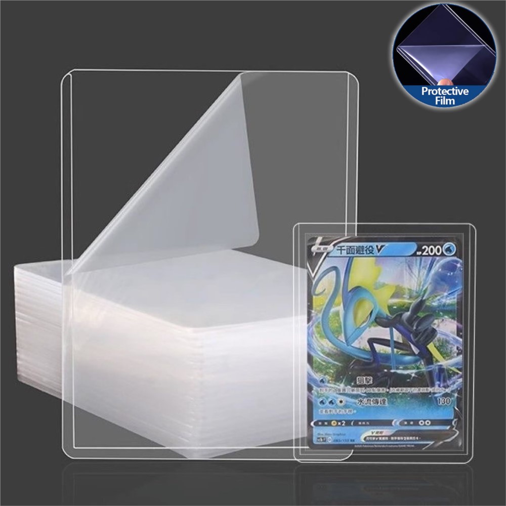 25-100 unidades de capas rígidas transparentes de 3" x 4" anti-riscos para proteção de cartas de Pokémon, jogos, esportes e troca de cartas, compatíveis com toploaders.