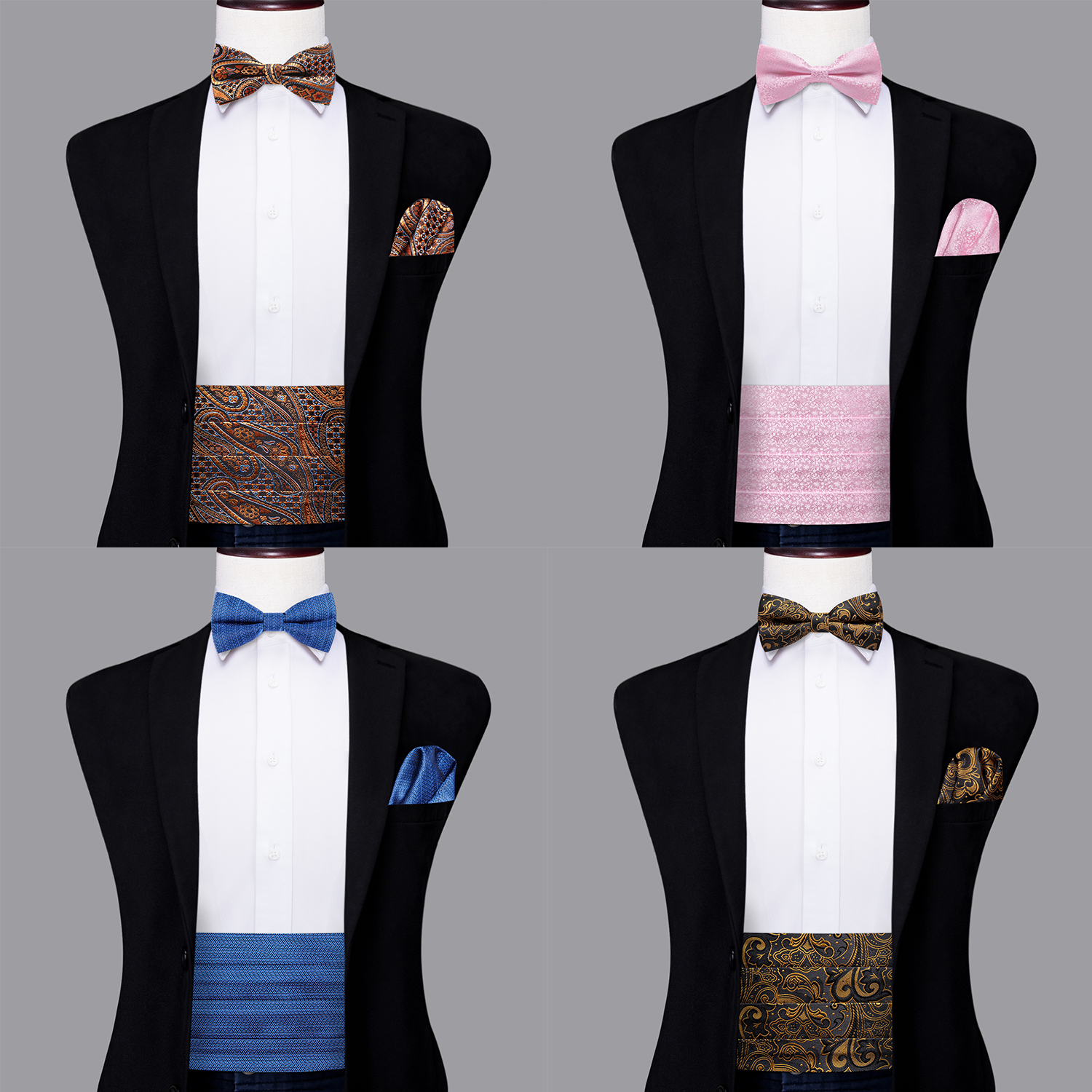 Faja Hi-Tie para hombre, faja Vintage Formal de Jacquard, pajarita, pañuelo, gemelos, faja, cinturón, corsé para hombre, boda, graduación