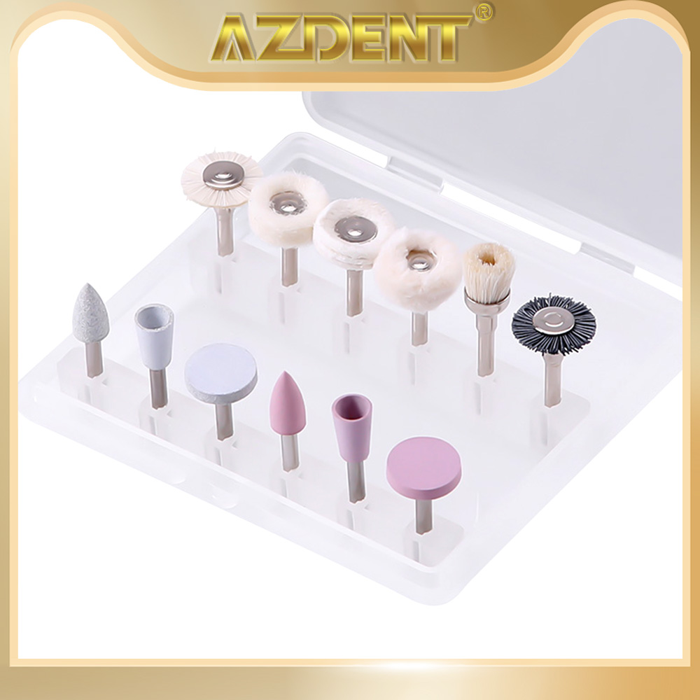 AZDENT 12 ピース/箱歯科複合研磨キット RA 2.35 ミリメートルポリッシャー低速ハンドピース磁器天然歯爪研磨