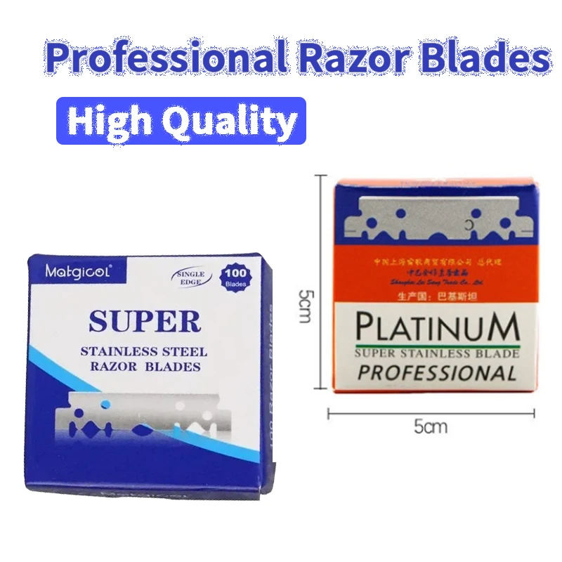 100 Pz/scatola Lama di Rasoio Single-sided Lame di Rasoio in Acciaio Inox Uomini Rasoio da Barba Rasoi Manuali Barbiere Styling Strumenti di Rasatura