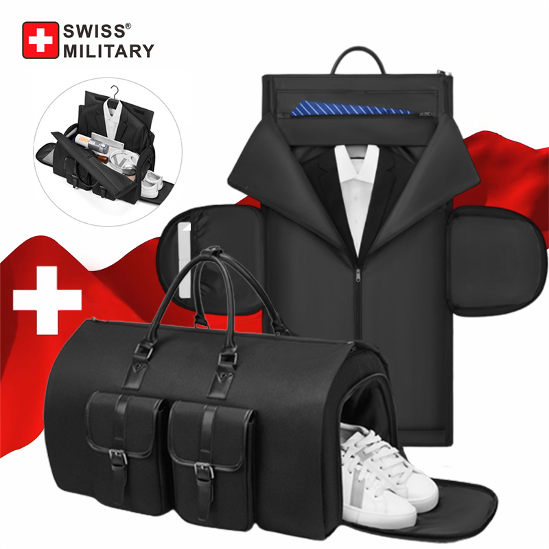 スイスミリタリー-メンズビジネス衣類バッグ,多機能折りたたみスーツ,靴付き,ジム用,新品
