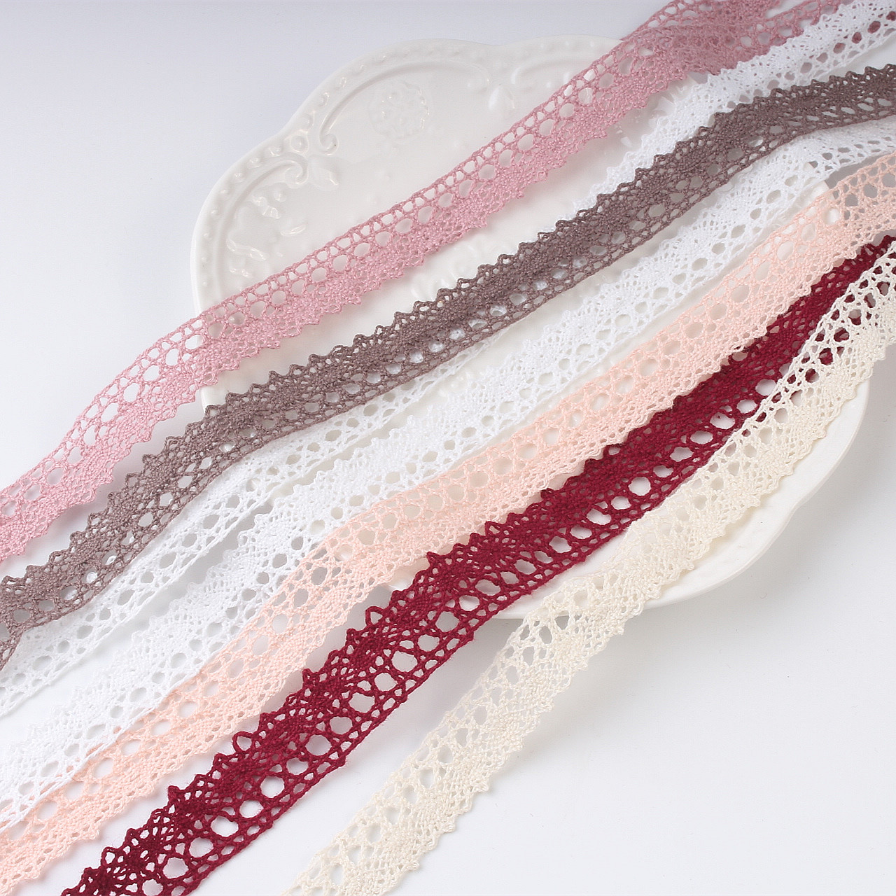 Garnitures en dentelle de coton, ruban blanc, artisanat de fête de mariage, zone etexys, couture de robe d'enfant, patchwork, matériel fait à la main, 5 yards, lot, 1.5cm
