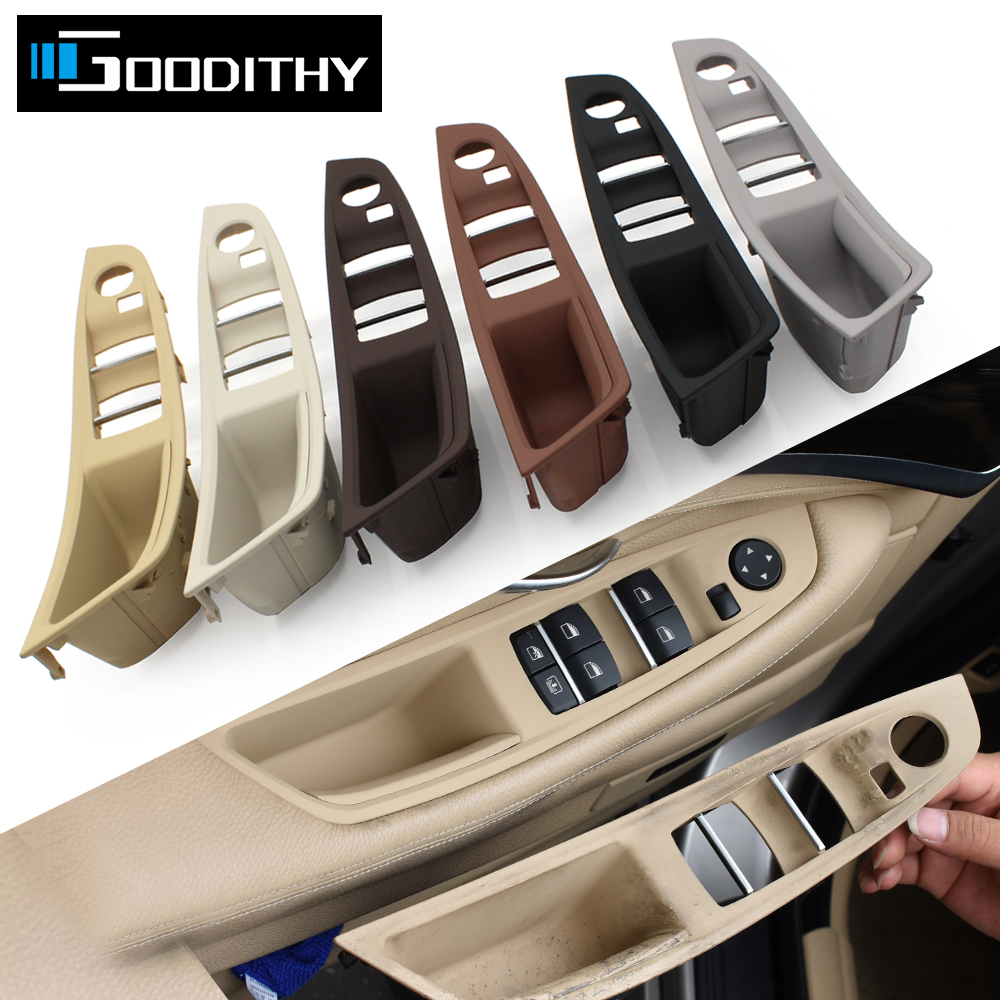 LHD RHD Driver Sisi Sandaran Tangan Pegangan Pintu Panel Penutup untuk BMW Seri 5 F10 F11 F18 520 523 525 528 530 Hitam Beige Abu-abu Merah Coklat
