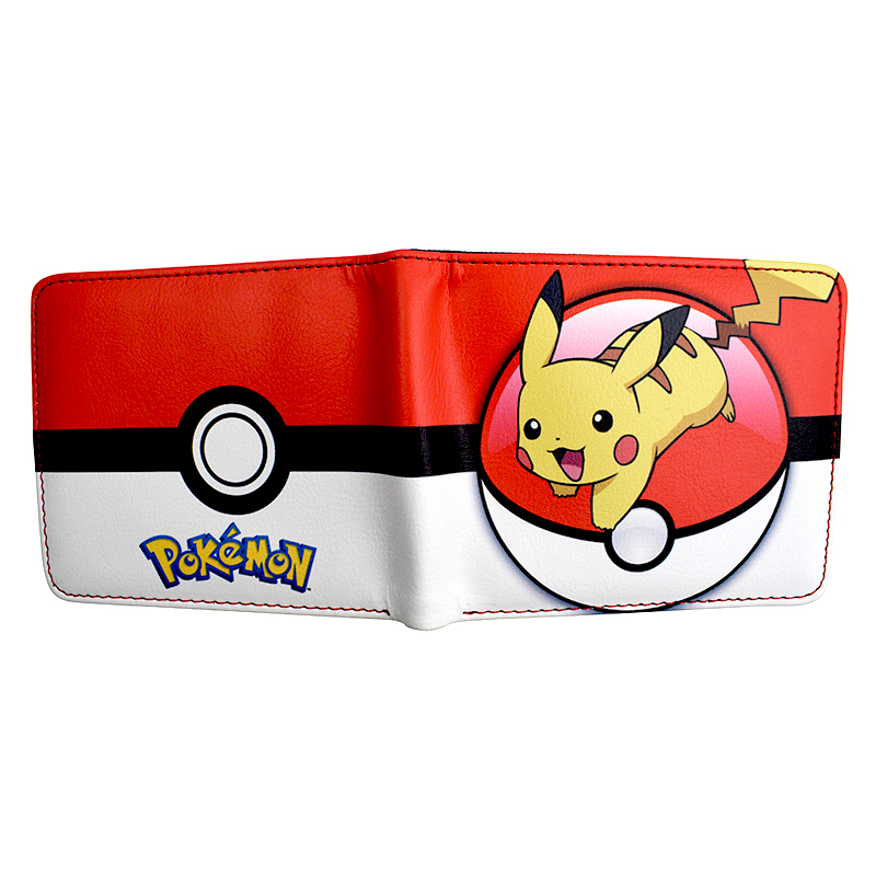 Cartera de dibujos animados MINISO Pikachu PU monedero corto de moda