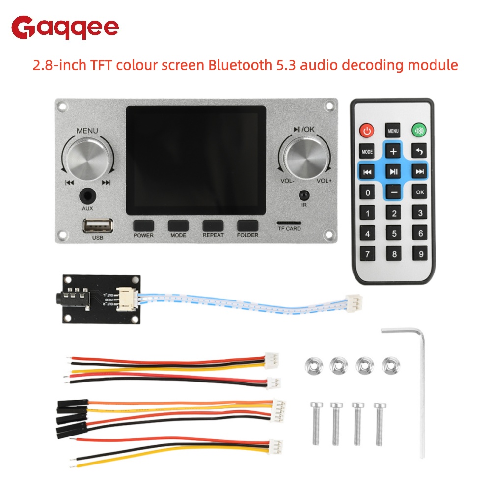 DC 5-12V Bluetooth 5.3 Audio Decoder Board Module 2,8-inch TFT-kleurenscherm I2S Digitale audio-uitgang Speler Tweekanaals uitgang