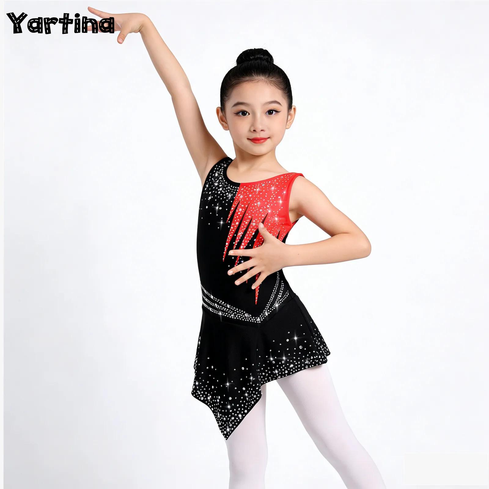Niños Niñas gimnasia rítmica patinaje artístico Ballet Jersey leotardo brillante traje de actuación de competición