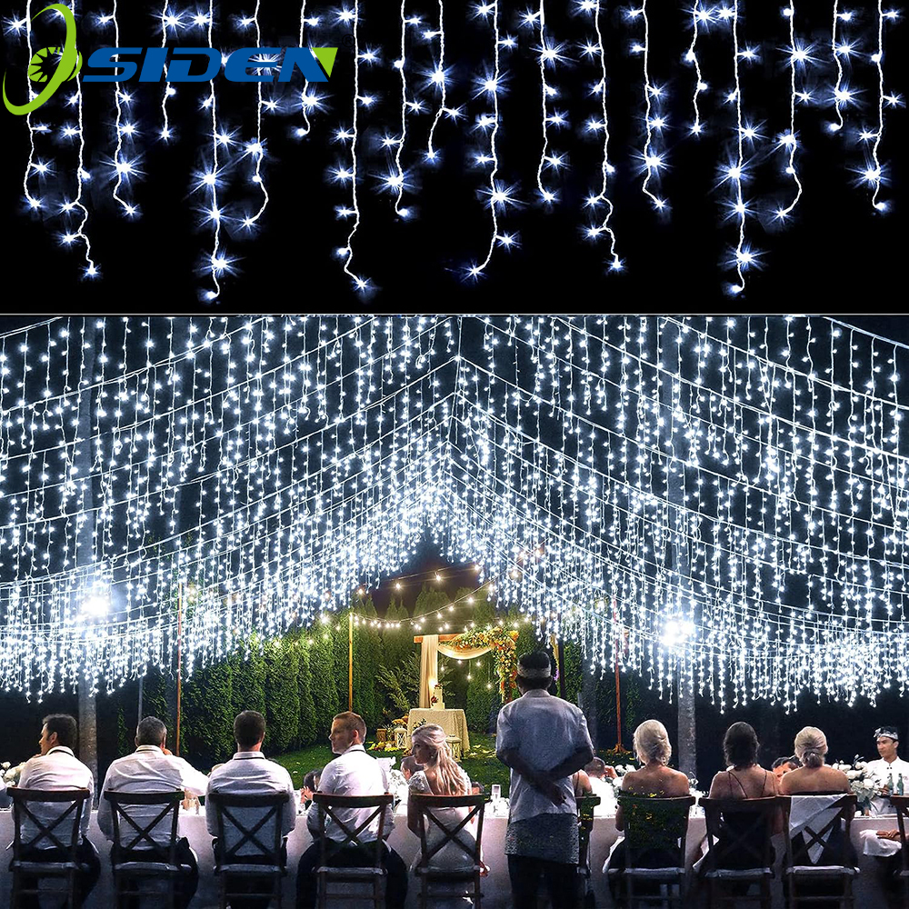 Solar-Eiszapfen-Lichter, Hochzeitsdekoration, Lichterkette, 8 Modi, Outdoor-Traufe, Dekoration für Weihnachtsfeier, Gartenbeleuchtung