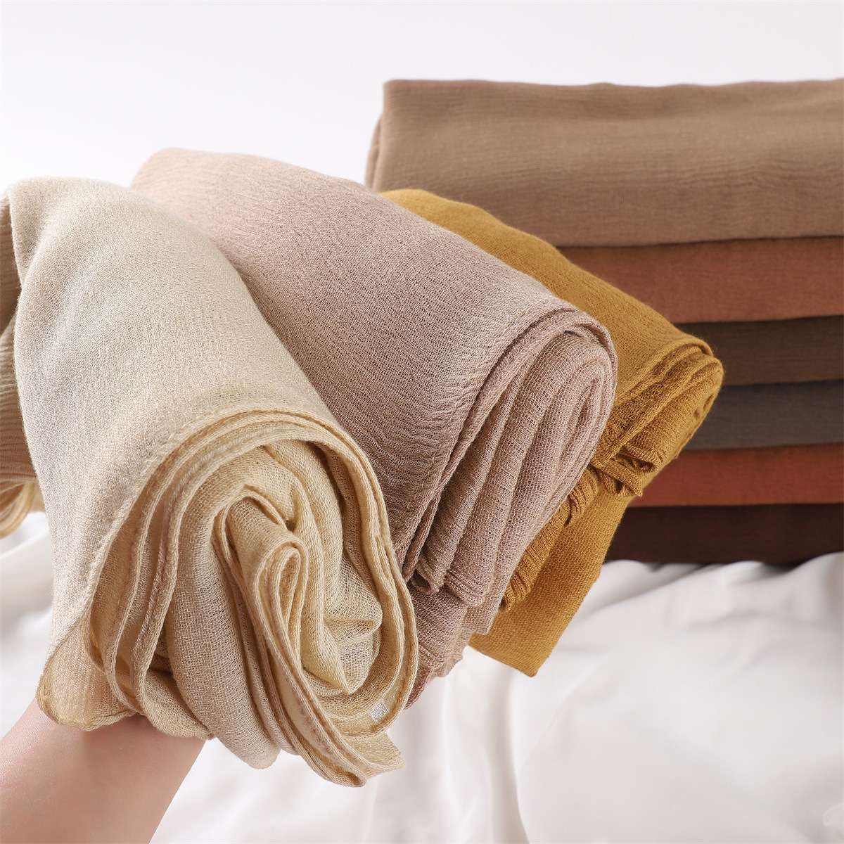 Sciarpa Hijab da donna in rayon di cotone solido tinta unita di grandi dimensioni Sciarpa da donna Involucri e scialli di alta qualità Fascia Musulman Turbante islamico