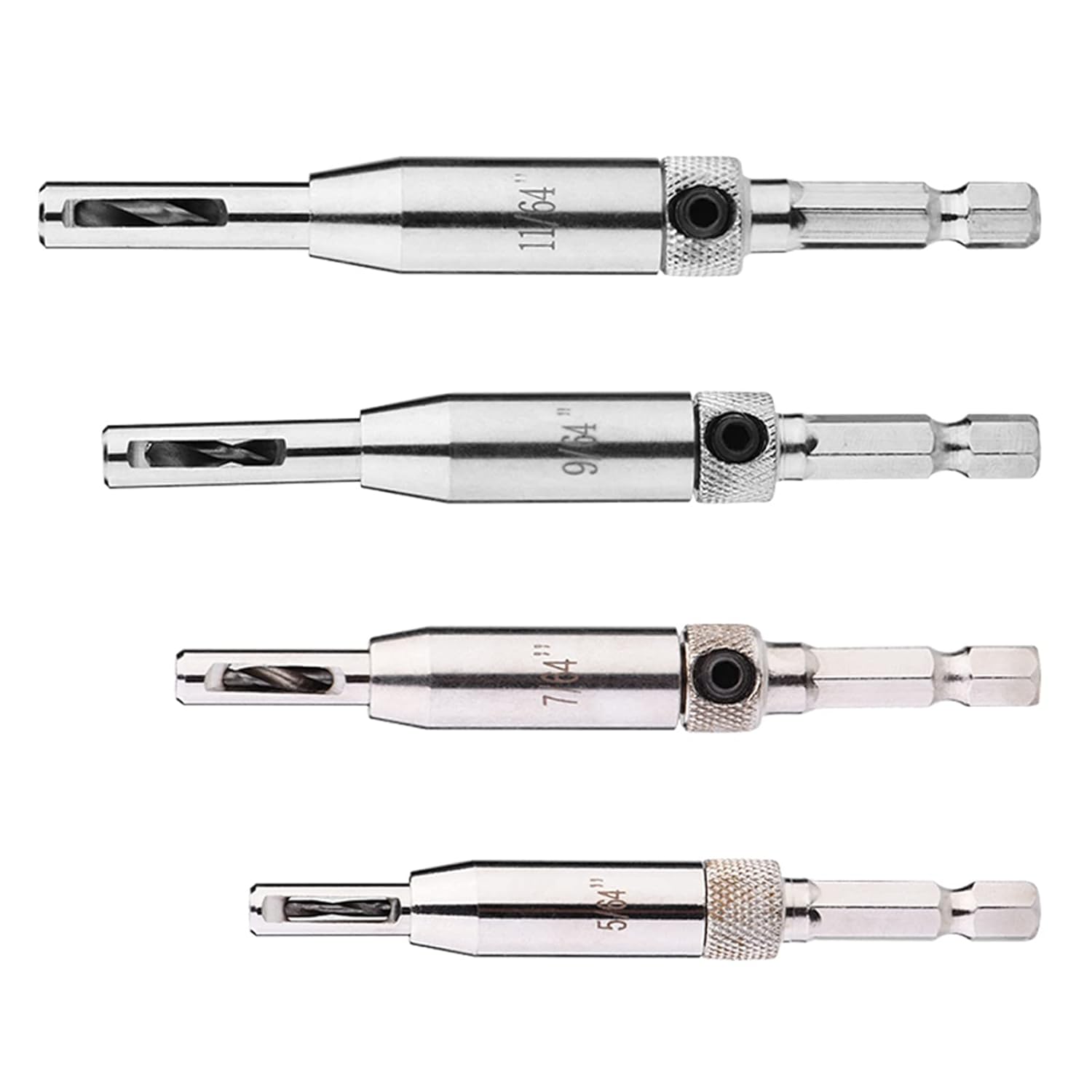 4 pçs hex haste auto centralização broca conjunto porta janela dobradiça buraco perfurador ferramenta para trabalhar madeira