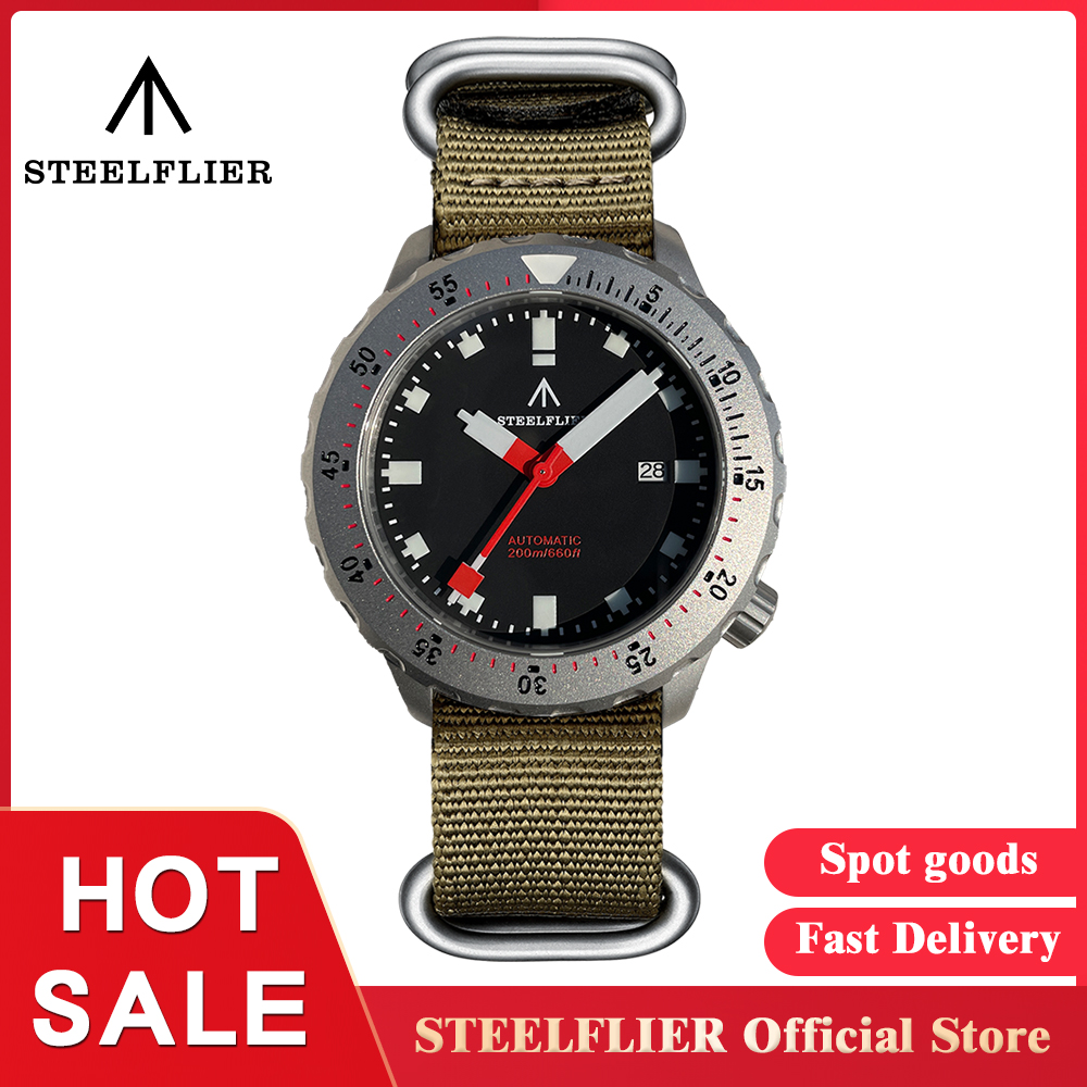STEELFLIER Официальные SF752 Роскошные большие механические наручные часы для дайвинга с сапфировым стеклом NH35 Movt BGW9 Светящиеся водонепроницаемые часы 20 бар